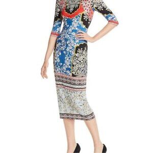 Alice + Olivia multicolor fitting midi knit dress, size 4